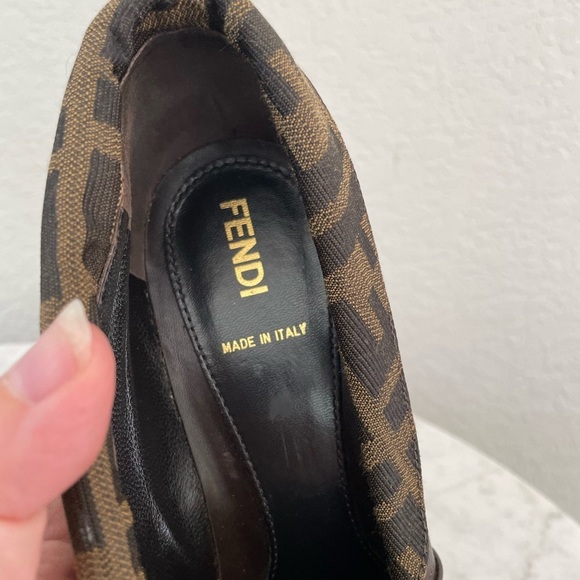 Fendi Zucca Canvas & Leather Envelope Booties – Size 37, Iconic Foldover Style - Picture 6 of 12